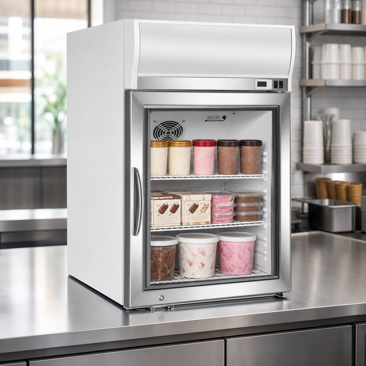 Product image #4 for Maxx Cold X-Series Countertop Freezer Merchandiser, One-Section, Triple-Pane Glass Door, 4.2 Cu. Ft.