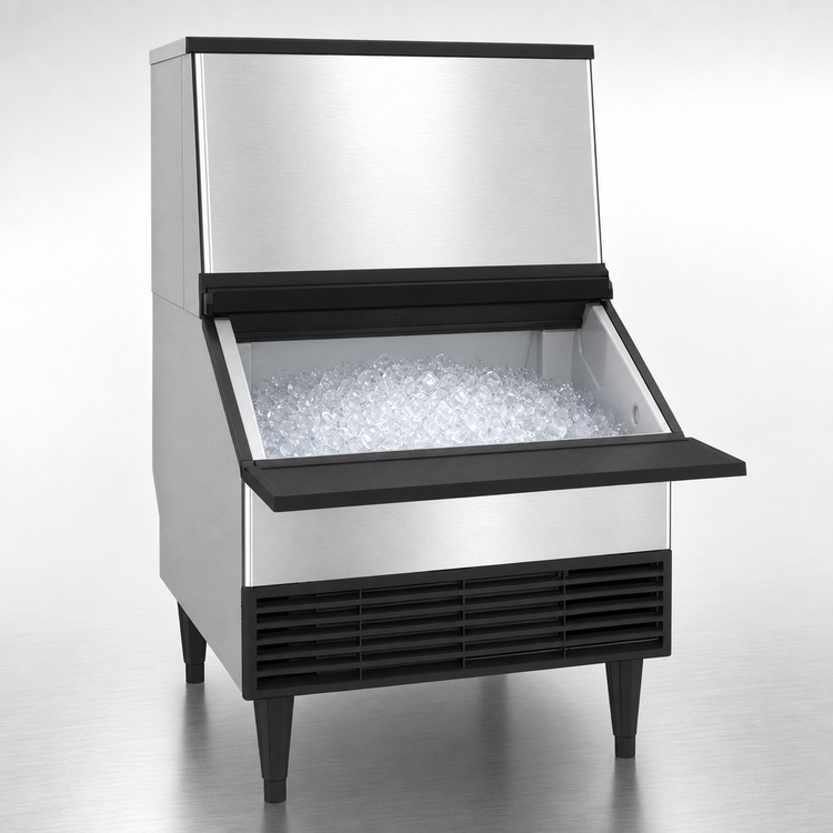 Product image #4 for Hoshizaki KM-231BAJ 24" Air-Cooled Self-Contained Crescent Cube Ice Machine With Built-In 80 lb Storage Bin