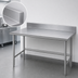 Thumbnail image #4 for Advance Tabco 108-Inch x 36-Inch 14-Gauge 304 Stainless Steel Work Table with 5-Inch Backsplash