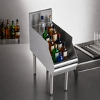 Thumbnail image #4 for Krowne Royal Series KR24-12RD Freestanding Stainless Steel Underbar Liquor Bottle Display, 12-Bottle Capacity, 4 Steps with Guard Rails