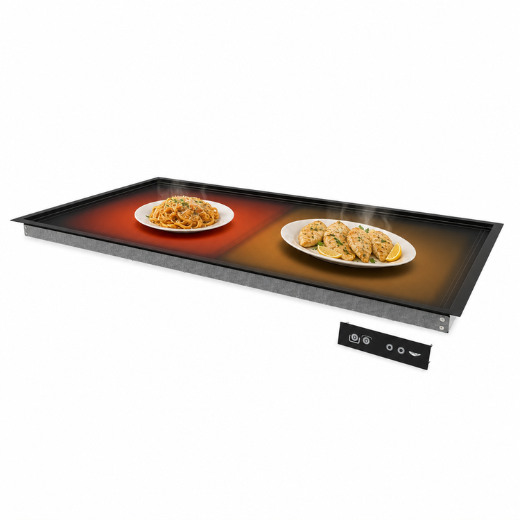 Product image #4 for Vollrath Recessed Drop-In Heated Warming Shelf, 38 Inch, Black Aluminum Hardcoat