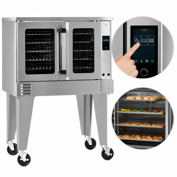 Product image #4 for Southbend Platinum Standard Depth Single Deck Electric Convection Oven, 11 kW, Touchscreen Controls, Dependent Doors, Ventless