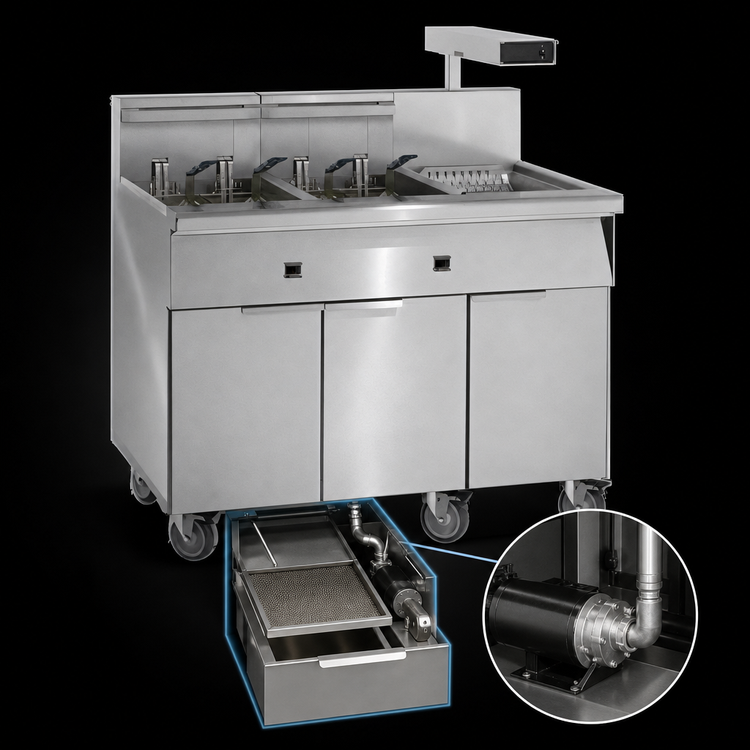 Product image #4 for Imperial 4-Tank Electric Floor Fryer with Built-In Filter System and Dump Station