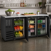 Thumbnail image #4 for Beverage Air BB72HC-F-PT-B Three-Section 72-Inch Pass-Thru Food-Rated Back Bar Refrigerator with Solid Doors