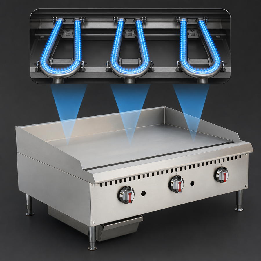 Three U-Shaped Burners