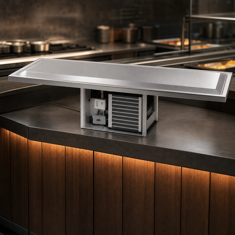 Product image #4 for Delfield 45-Inch Drop-In Self-Contained Frost Top with Raised Stainless Steel Top, R290 Refrigeration, 1/5 HP