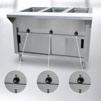 Thumbnail image #4 for Advance Tabco Triumph (Supreme) HF-3E-120-DR Electric 3-Well Open-Well Hot Food Table, Stainless Steel, Enclosed Base, Cutting Board