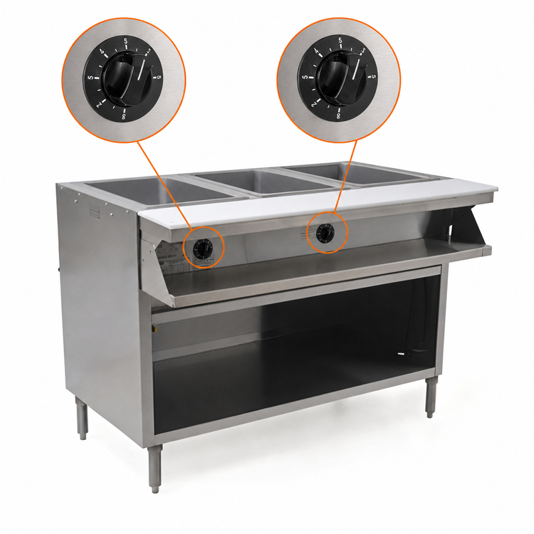 Product image #4 for Spec-Master Sealed Well Electric Hot Food Table with Sliding Doors, 2 Wells, 33 Inch Wide, 120V
