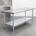 Thumbnail image #4 for Duke Manufacturing 108-Inch Stainless Steel Work Table with Galvanized Undershelf, 30-Inch Deep, Without Backsplash
