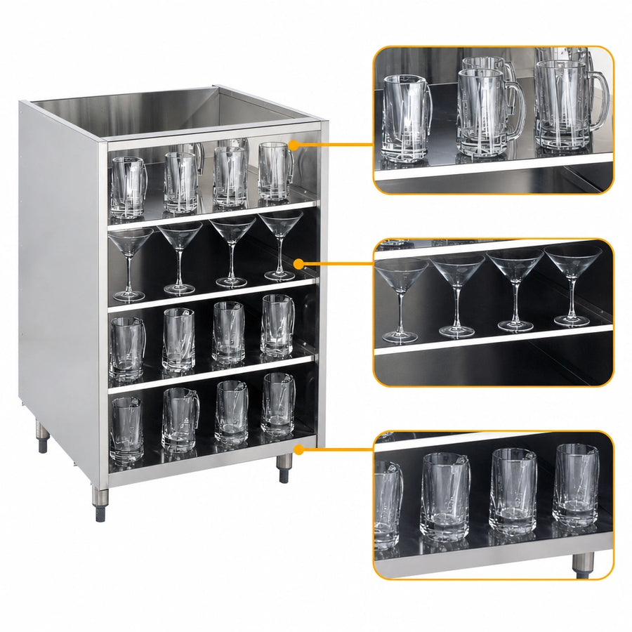 Three Stainless Steel Shelves
