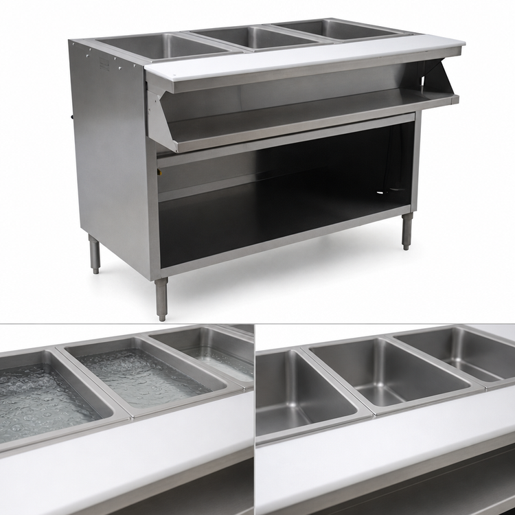 Product image #4 for Eagle Spec-Master Electric Sealed Well Hot Food Table with Sliding Doors, 3 Wells, 48 Inch Wide
