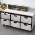 Thumbnail image #5 for Beverage-Air Three-Section Sandwich Top Refrigerated Prep Table with 6 Drawers, 72-Inch, 12-Pan Capacity