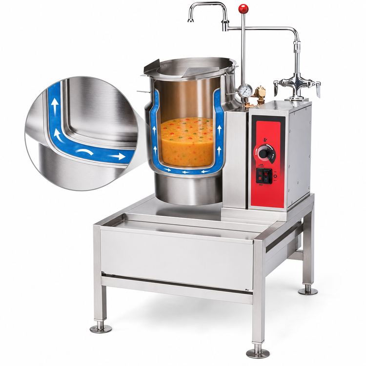 Product image #5 for Vulcan Electric 12-Gallon Countertop Tilting Kettle, 2/3 Jacketed