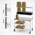 Thumbnail image #5 for Metro Chain Reaction Mobile Order Staging Cart / Drive-Thru Station with Solid Stainless Steel Top, 48 x 24 Inch