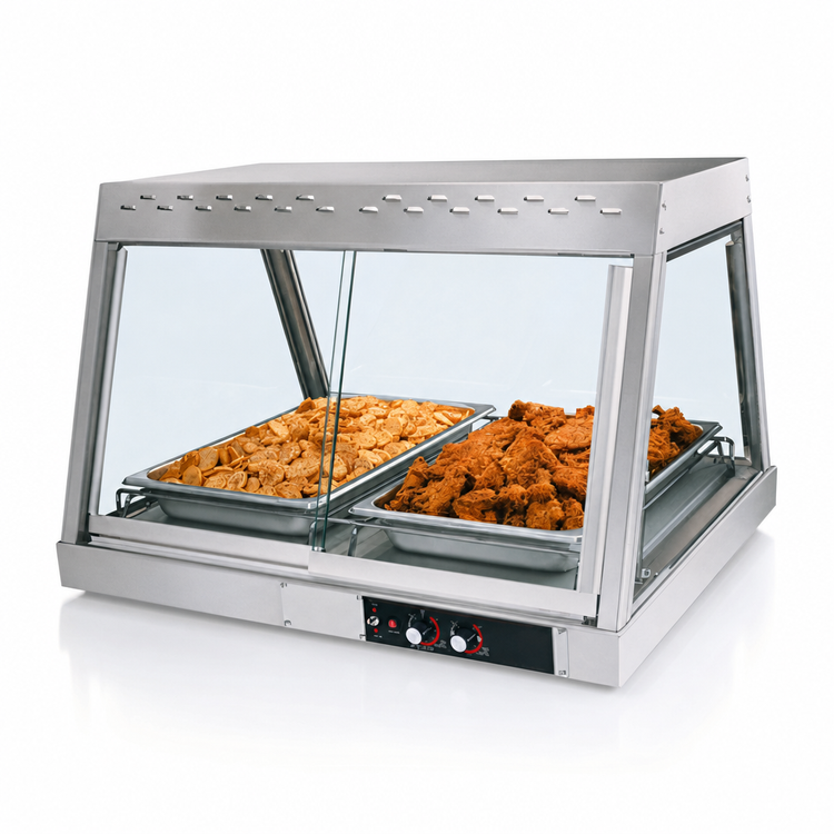Product image #4 for Hatco Glo-Ray Countertop Heated Display Case, Straight Glass Front, 2-Pan Full-Service Hot Food Merchandiser