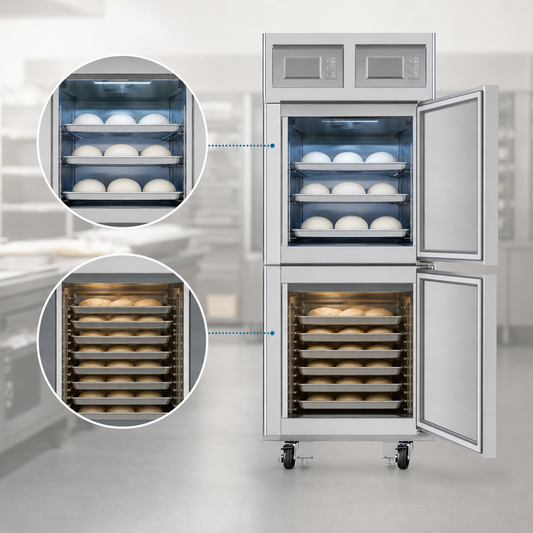 Product image #4 for Turbo Air Bake Tech Innovation Radiance 2-Section Dough Conditioner Freezer/Refrigerator/Proofer Cabinet