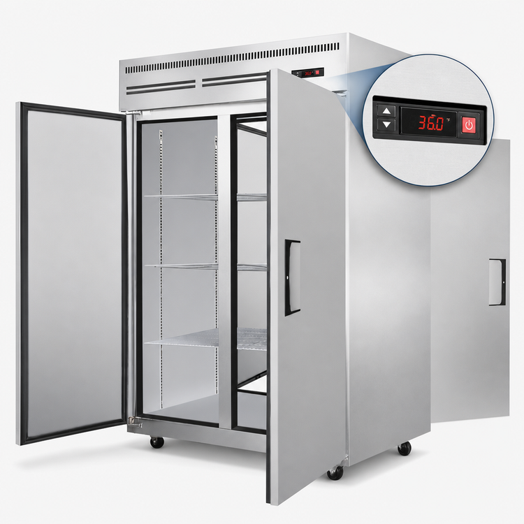 Product image #4 for Everest Refrigeration ESPT-2S-2S Pass-Thru Two-Section Reach-In Refrigerator, 48 Cu. Ft., Stainless Steel