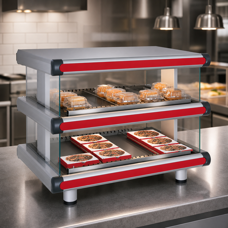 Product image #4 for Hatco Glo-Ray Designer Horizontal Countertop Hot Food Display Warmer with 2 Shelves, 60.25 Inches Wide