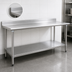 Thumbnail image #4 for BlendPort® Budget Series Stainless Steel Work Table with Backsplash and Undershelf, 84 x 24 Inches
