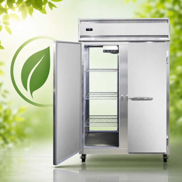 Product image #4 for Continental Refrigerator 2FNSSPT Two-Section Pass-Thru Reach-In Freezer with Stainless Steel Exterior & Interior