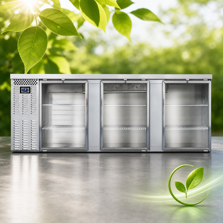 Product image #4 for Continental Refrigerator BB90SNSSGD 90" Shallow Depth 3-Glass Door Back Bar Cooler