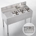 Thumbnail image #4 for Krowne Royal Series 48-Inch Three-Compartment Stainless Steel Underbar Sink with Left Drainboard, Right-Hand Bowl