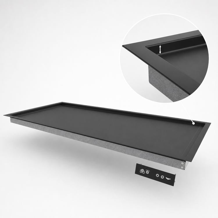 Product image #4 for Vollrath FC-4HS-54120-BKR Recessed Drop-In Warming Shelf, 56 Inch, Black Aluminum, 120V