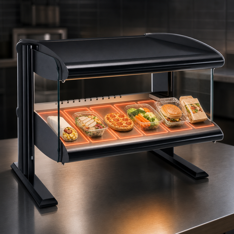 Product image #4 for Hatco Spot On Horizontal Countertop Heated Zone Merchandiser Warmer, 1 Shelf, 6 Zones