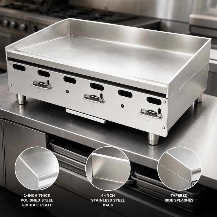 Product image #5 for Vulcan VMG60 Heavy Duty Manual Control Countertop Gas Griddle, 60 x 24 Inch Cooking Surface
