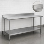 Thumbnail image #4 for Eagle Group Budget Series T2484SB-BS 84-Inch x 24-Inch Stainless Steel Work Table with 4-1/2-Inch Backsplash and Adjustable Undershelf