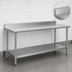 Thumbnail image #4 for Eagle Budget Series 84-Inch x 24-Inch Stainless Steel Work Table with 4-1/2-Inch Backsplash and Adjustable Undershelf