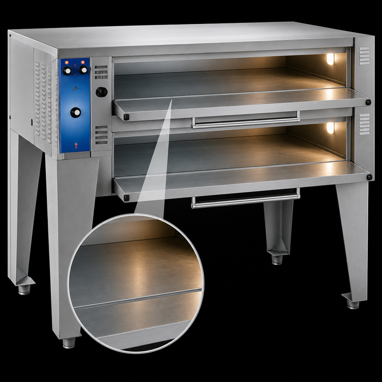 Product image #4 for Bakers Pride Super Deck Series Electric Double-Deck Bake/Roast Deck Oven with 2 57-Inch x 36-Inch x 12-Inch Cavities