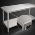 Thumbnail image #4 for Advance Tabco 84-Inch x 48-Inch 14-Gauge 304 Stainless Steel Work Table with Galvanized Undershelf