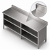 Thumbnail image #4 for Open Front Enclosed Base Work Table with 16-Gauge Stainless Steel Top and 5-Inch Backsplash, 84 x 30 Inches