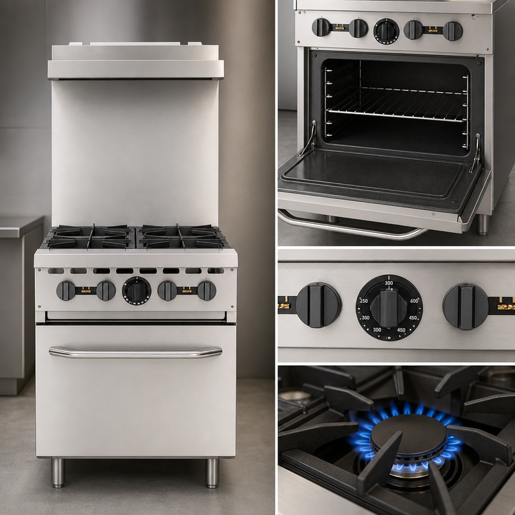 Product image #5 for Wolf WX Series 24-Inch 4-Burner Propane Gas Commercial Range with Space Saver Oven