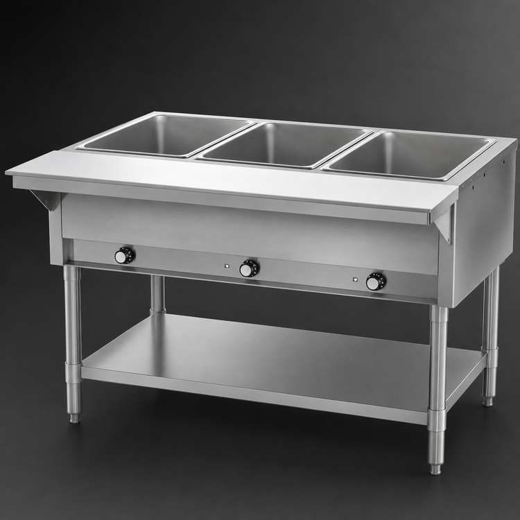 Product image #4 for Eagle Group DHT3-120 48-Inch Electric 3-Well Hot Food Table, Open Base, 120V