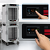 Thumbnail image #5 for Metro HotBlox Wide 16-Pan Stacked Dual Cavity Mobile Insulated Holding Cabinet with Clear Doors and 2.4-Inch Touchscreen Controls