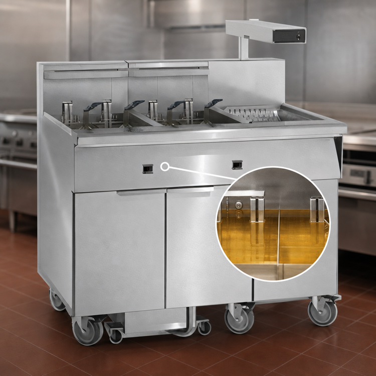 Product image #4 for Imperial Electric Floor Model 4-Battery Fryer with Built-In Filter System, Dump Station and 75 lb. Tanks