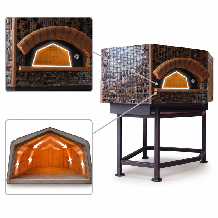 Product image #4 for Univex Stone Hearth Pentagonal Gas Pizza Dome Oven, 7 x 12-Inch Pizza Capacity