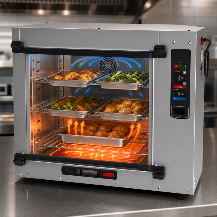 Product image #5 for Metro HotBlox Xpress S6 Quick-Access Pass-Thru Countertop Hot Food Holding Cabinet, Touchscreen Controls