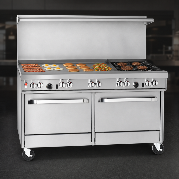 Product image #4 for Southbend Ultimate 60-Inch Gas Restaurant Range with 48-Inch Thermostatic Griddle, 2 Burners and 2 Cabinets