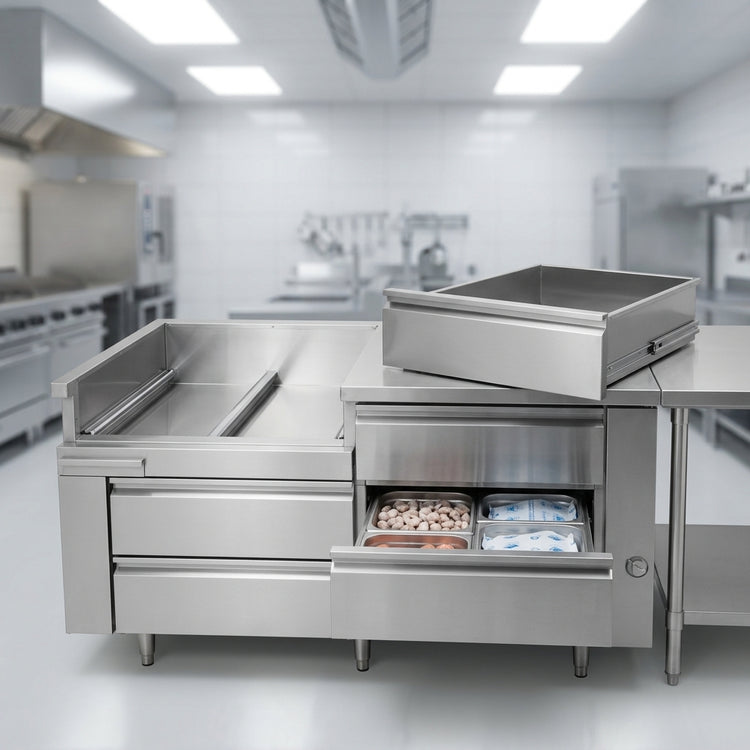 Product image #3 for Titan Fire & Ice 72" Remote Refrigerated Freezer Base with 4 Drawers