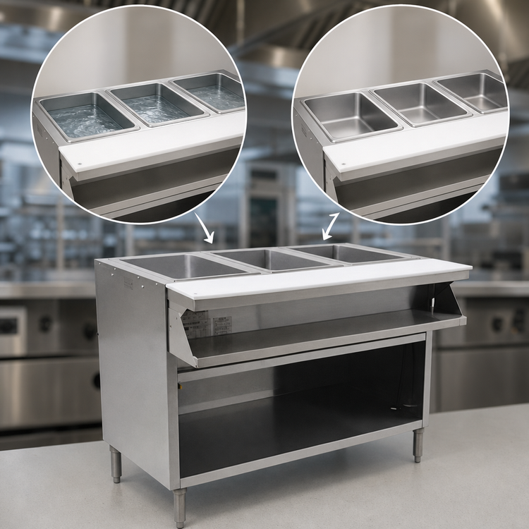 Product image #4 for Spec-Master Electric Sealed Well Hot Food Table with Open Front, Wet/Dry Operation, 2 x 12 x 20 Wells, 33-Inch