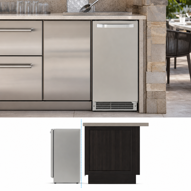 Product image #4 for Maxx Ice 15-Inch Shallow Depth Outdoor Built-In Undercounter Crescent Ice Maker with 22 lb Bin
