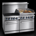 Thumbnail image #4 for Imperial Pro Series 48-Inch Stainless Steel Gas Restaurant Range with 4 Open Burners, 24-Inch Griddle/Broiler and Convection Oven