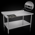 Thumbnail image #4 for John Boos Stallion 84 Inch x 30 Inch Stainless Steel Work Table with 1-1/2 Inch Rear Riser and Undershelf