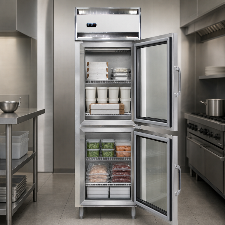 Product image #4 for Continental Refrigerator Designer Line D1FNSSGDHD One-Section Reach-In Freezer with Half-Height Glass Doors