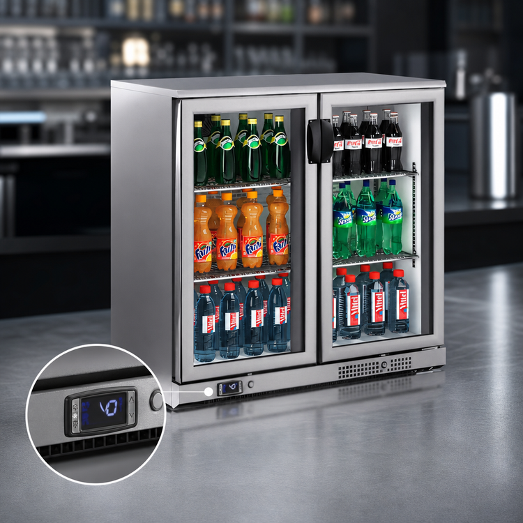 Product image #4 for BK Resources 36-Inch Slimline 2-Door Glass Back Bar Refrigerator