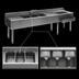 Thumbnail image #4 for Eagle Group 2200 Series 9-Foot Underbar Combination Unit with Left-Hand Ice Bin, 3 Sink Bowls, and Dual Drainboards