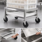 Thumbnail image #5 for Channel Manufacturing SPCD-A Poultry Crate Dolly with Drip Pan, Aluminum, 5-Inch Swivel Casters, 23 x 28 x 13 Inches